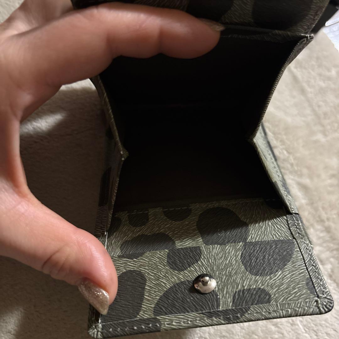 USED HIROKOHAYASHI コラボラツィオーネ二つ折り財布　亀甲柄　緑