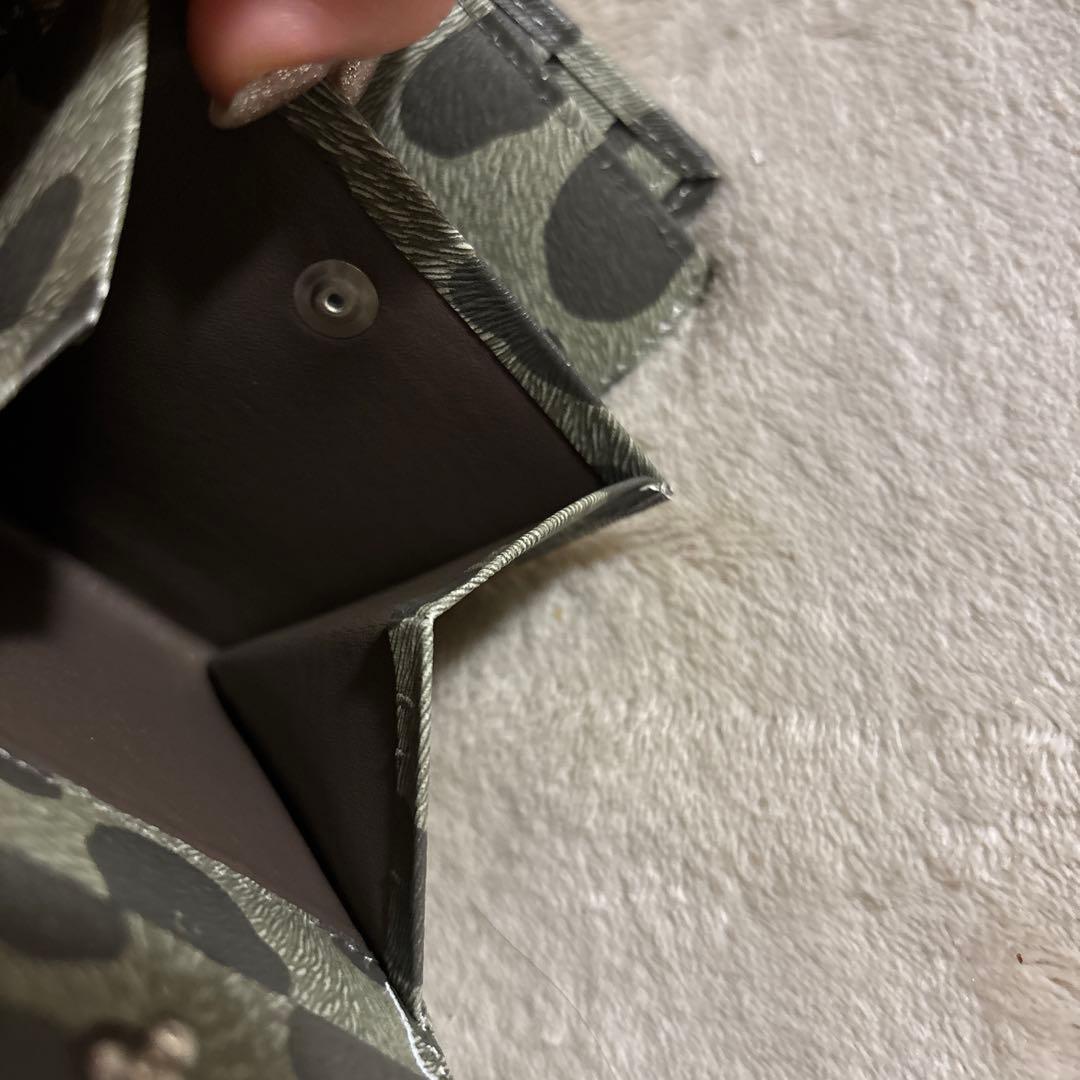 USED HIROKOHAYASHI コラボラツィオーネ二つ折り財布　亀甲柄　緑