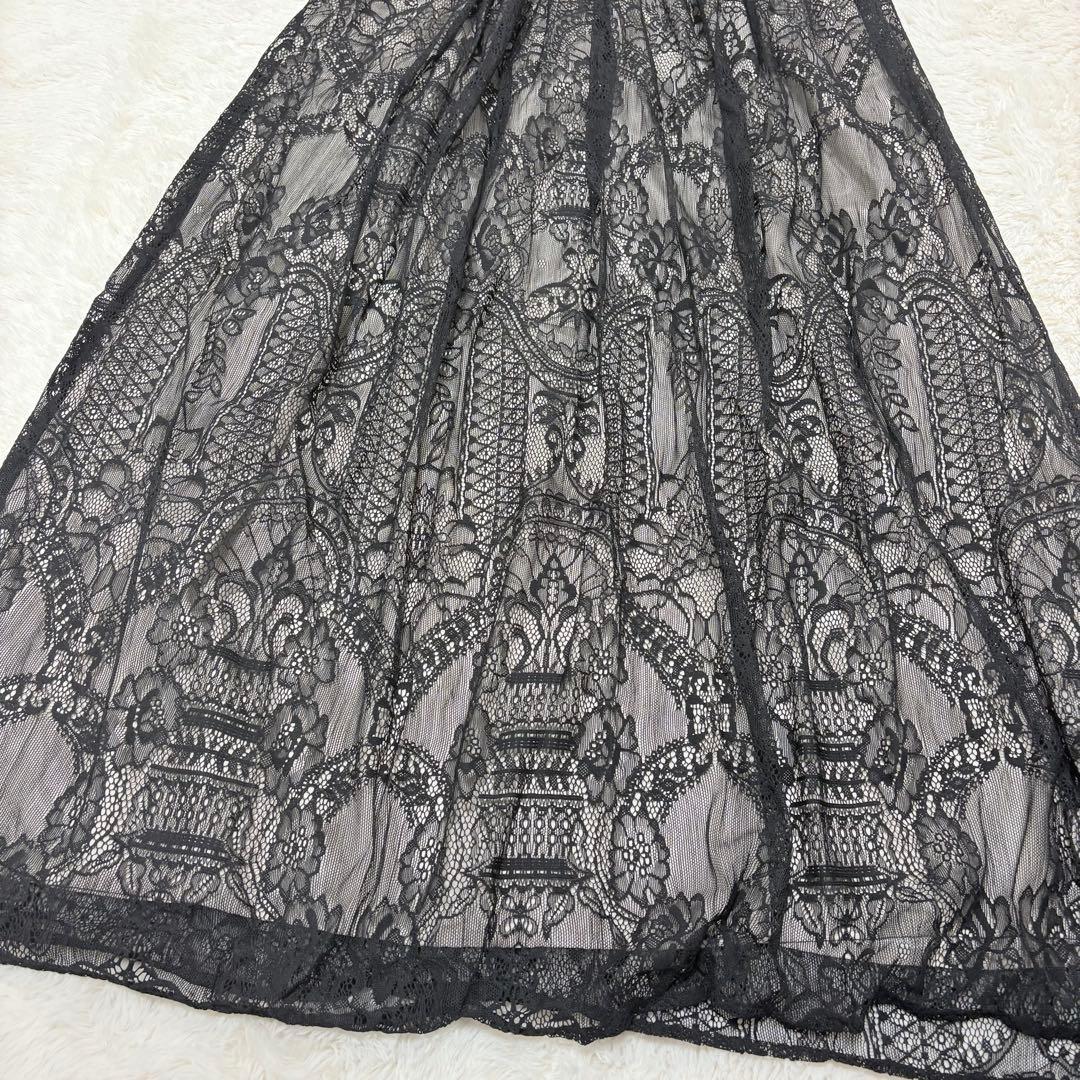 美品✨グレースコンチネンタル 総レース カシュクール ロングワンピース 刺繍