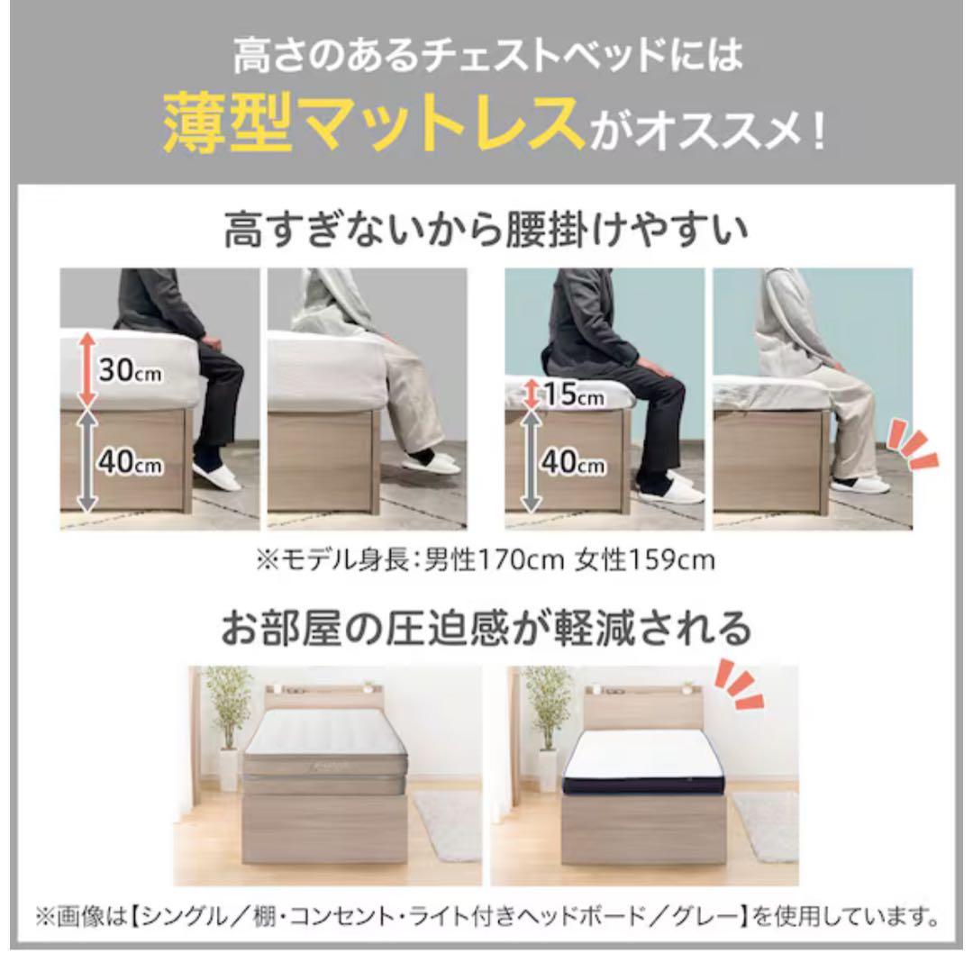 ニトリ　大量収納　ベッドフレーム　シングル　ジオチェスト