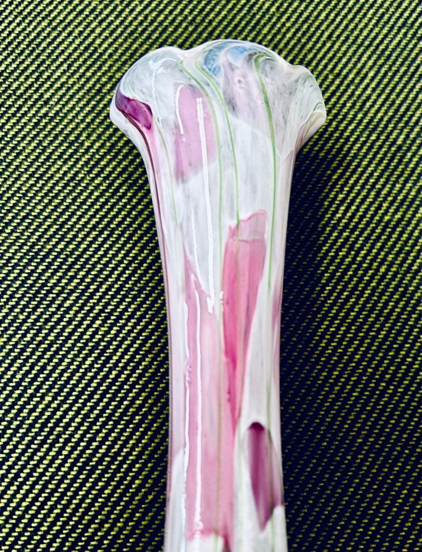 英国 Isle of wight glass アートガラス 花瓶 一輪差 - メルカリ