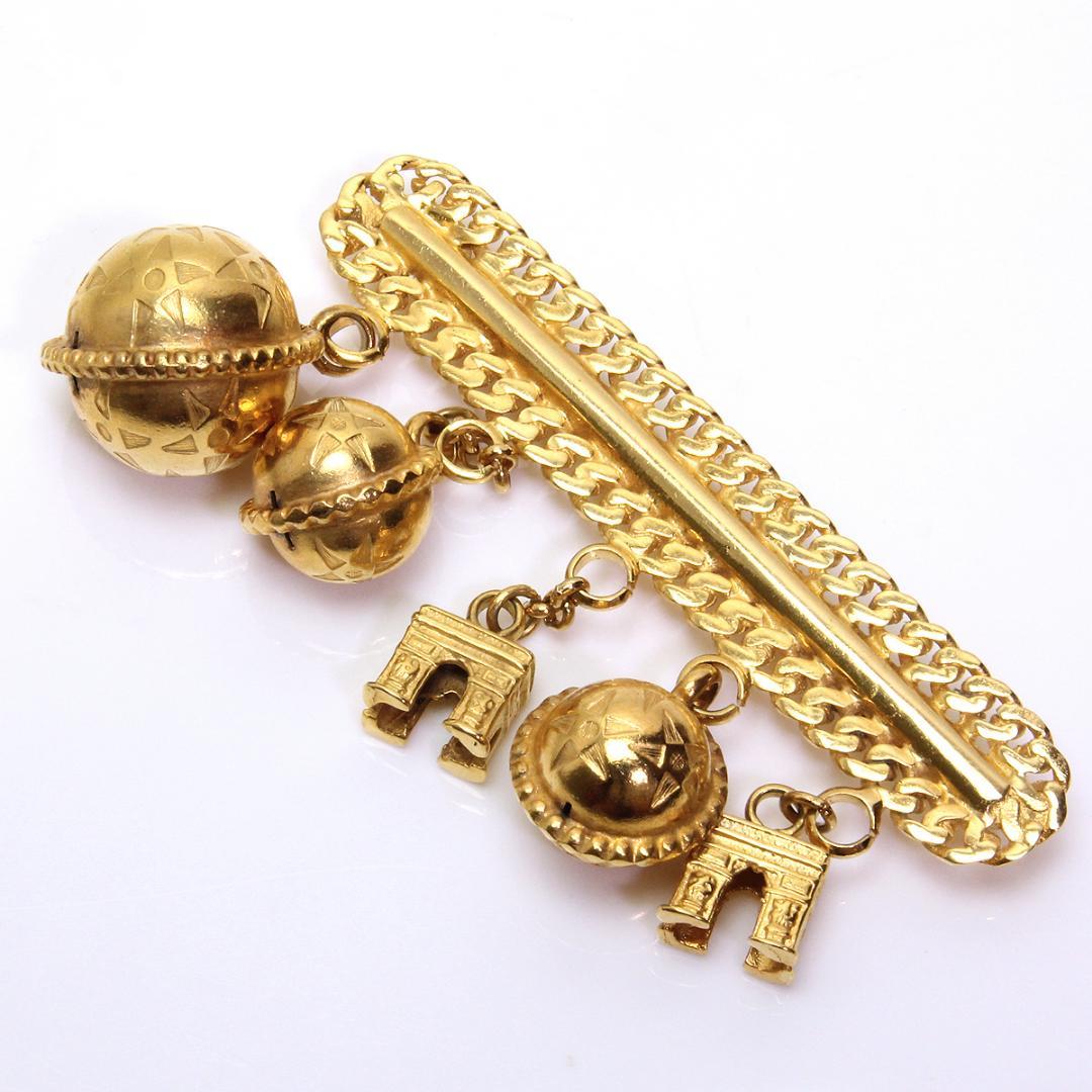 美品 セリーヌ 凱旋門 スターボール ブローチ ビンテージ CELINE