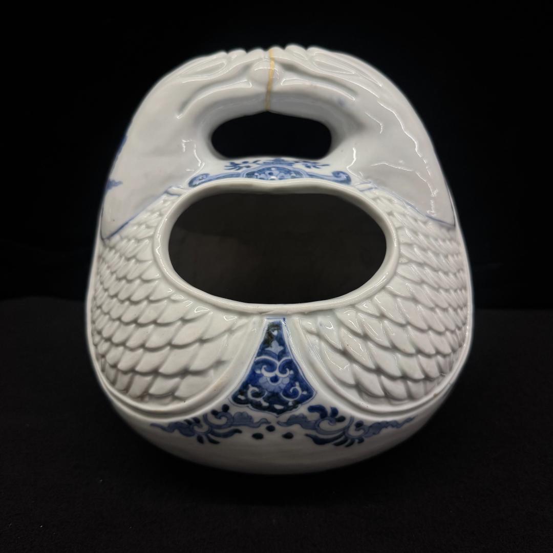 希少！平戸焼 染付 木魚形 手焙 古美術品 時代物