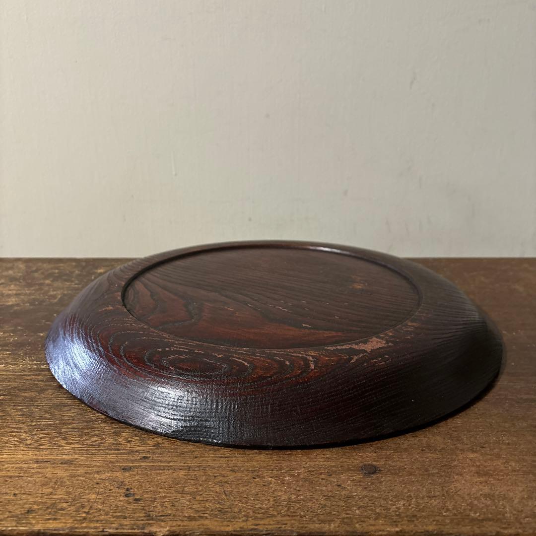 木地盆 丸盆 栗盆 くり抜き盆 骨董 アンティーク 茶懐石 古美術 酒器