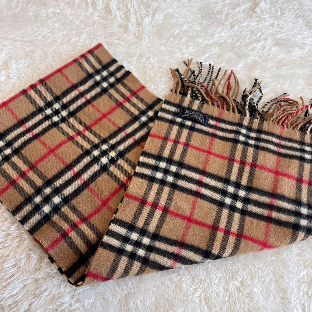 未使用品 Burberry カシミヤ100% マフラー ノバチェック ベージュ