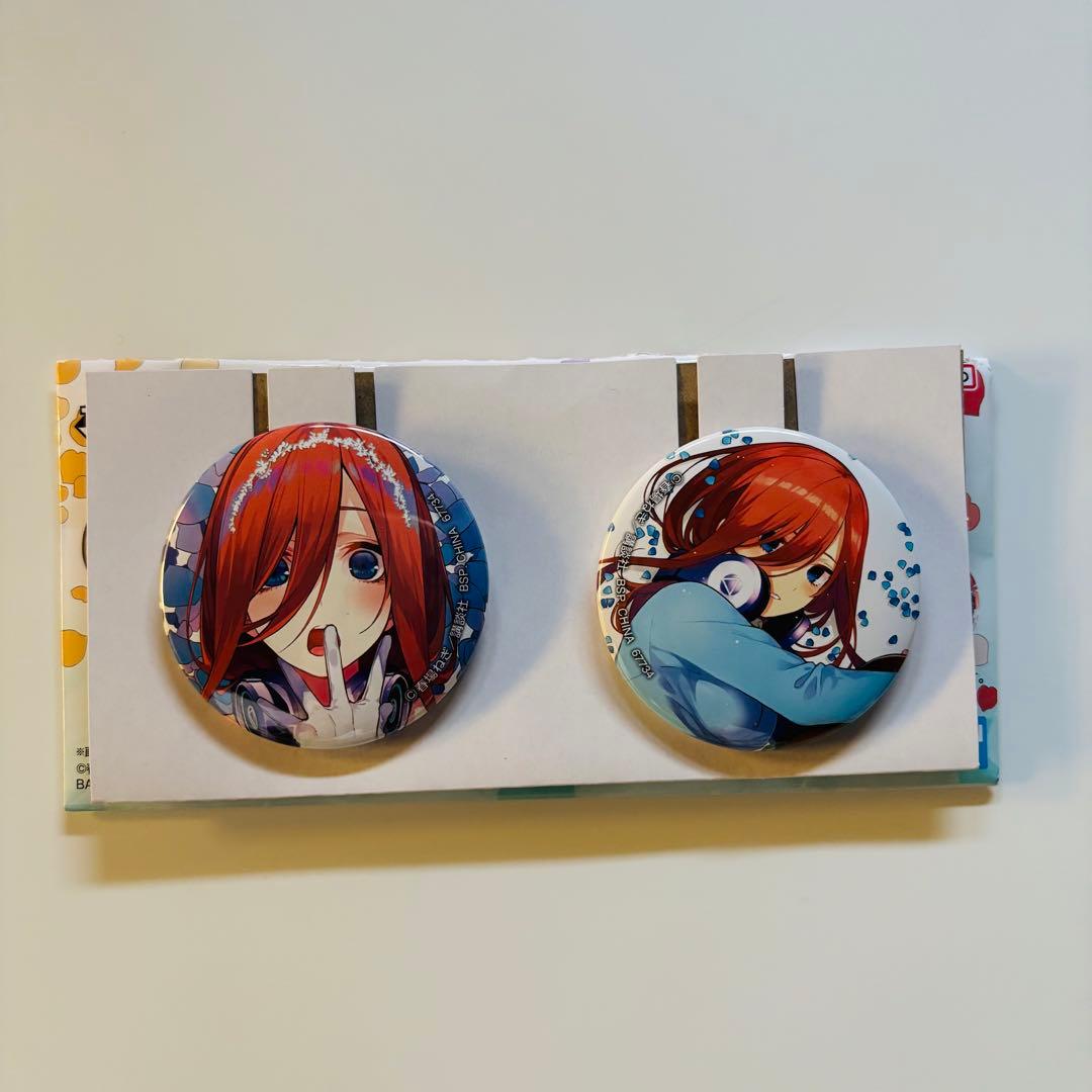 五等分の花嫁 一番くじ J賞 中野三玖 缶バッジセット - メルカリ