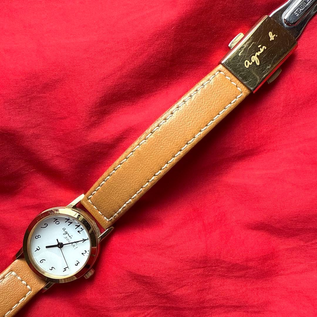 Agnes b 腕時計 アニエスb SOLAR レザ ベルト ゴ ルド色 Tapies Bachar