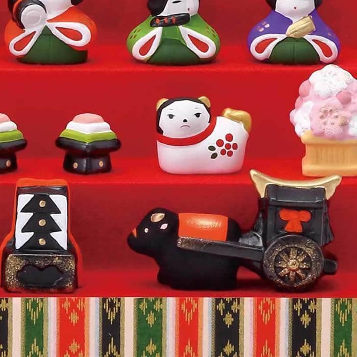 薬師窯　錦彩花かざり雛　五段飾り　ひな人形　新品　ひな祭り　お雛様　ミニチュア