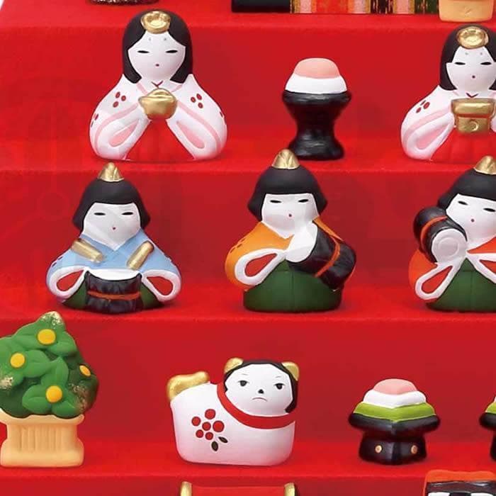 薬師窯　錦彩花かざり雛　五段飾り　ひな人形　新品　ひな祭り　お雛様　ミニチュア