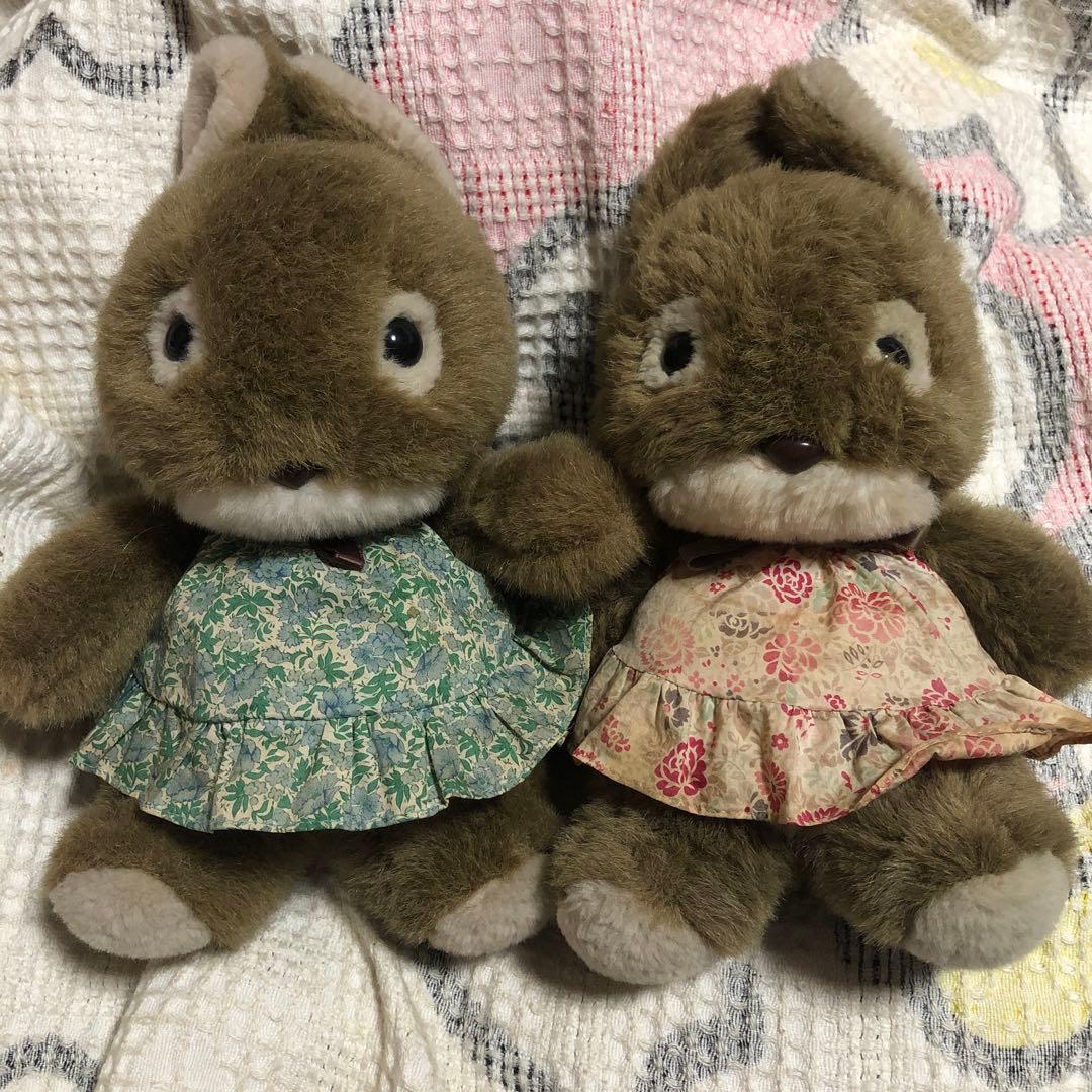 昭和レトロ　ヴィンテージ LIBERTY リバティ　うさぎ　ぬいぐるみ　2コ