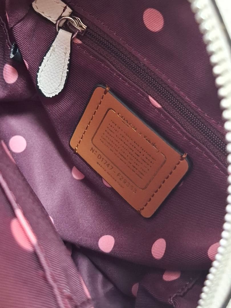 【COACH × Disney】ミニーマウス ミニリュック ホワイト レザー