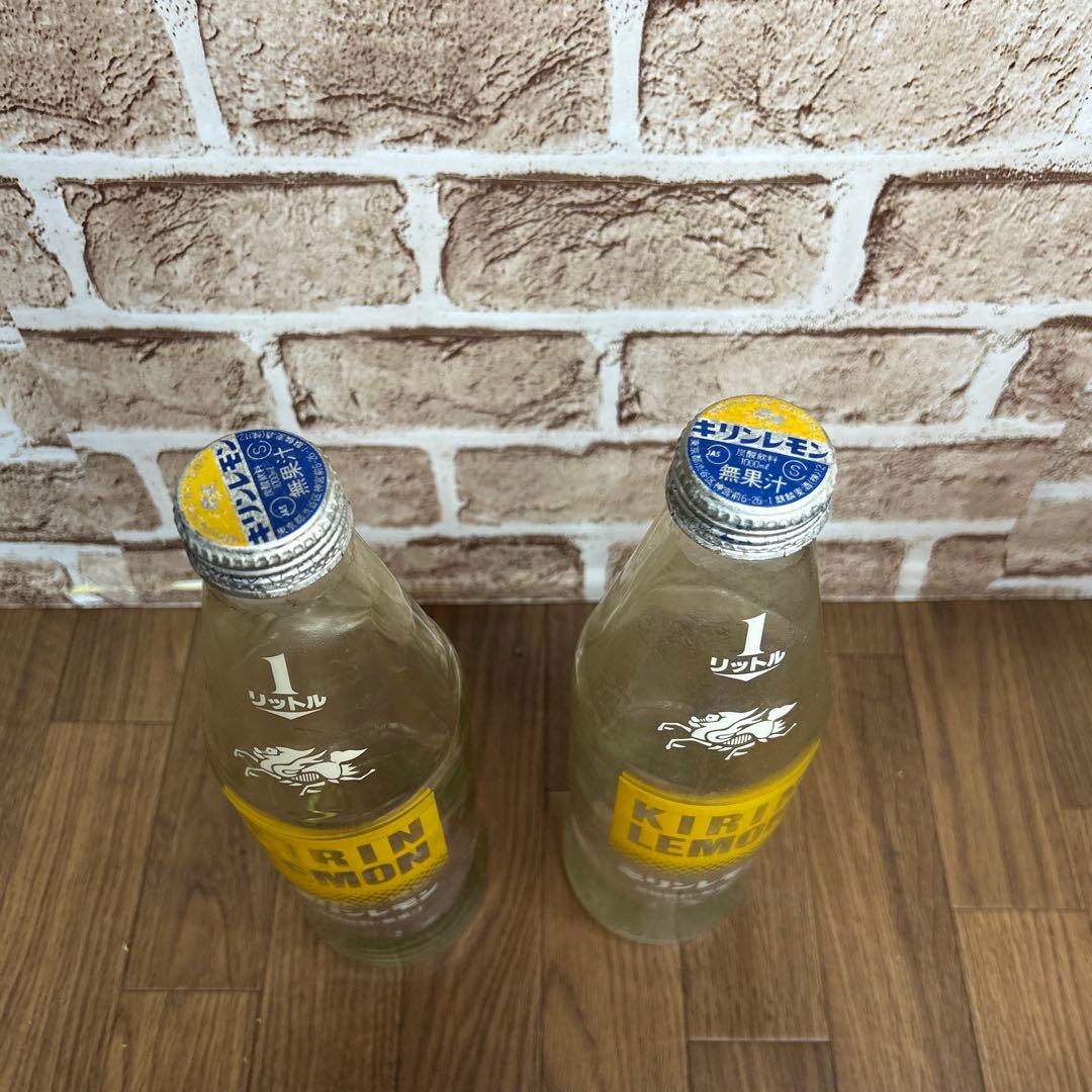 昭和レトロ】1リットル 空瓶・キリンコンテナケース ファンタ キリンレモン