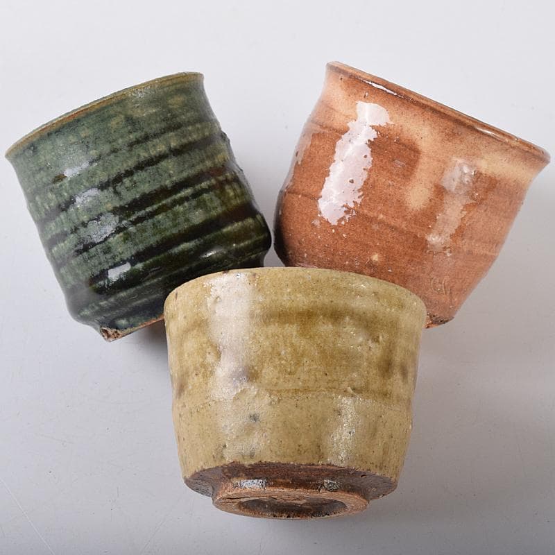 萩焼　十三代坂田泥華作など　ぐい呑み　十種　黒田陶々庵極め箱　M　R8426