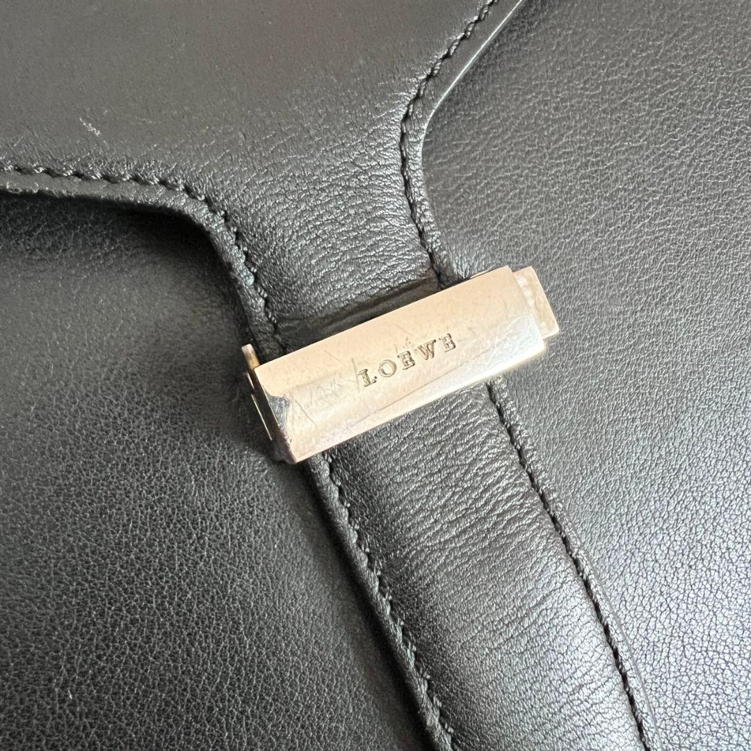 ロエベ　 ビジネスバッグ ブリーフケース ハンドバッグ 　レザー　ブラック