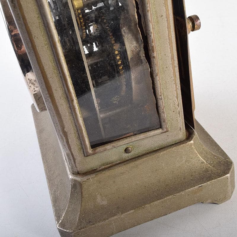 アンティーク 昭和レトロ 謙信洋行 置時計 ゼンマイ式 ジャンク品 VR8849