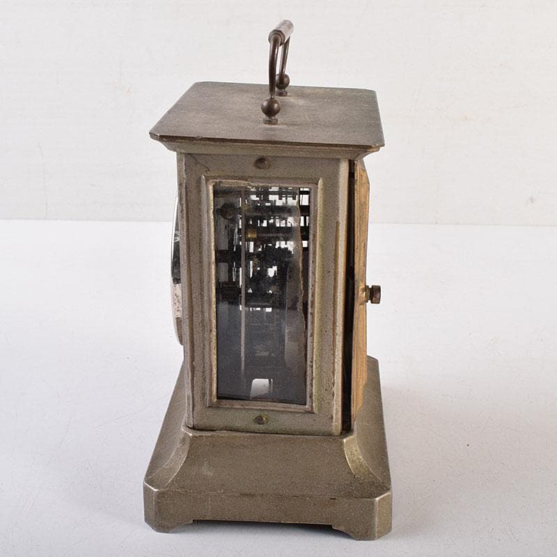 アンティーク 昭和レトロ 謙信洋行 置時計 ゼンマイ式 ジャンク品 VR8849