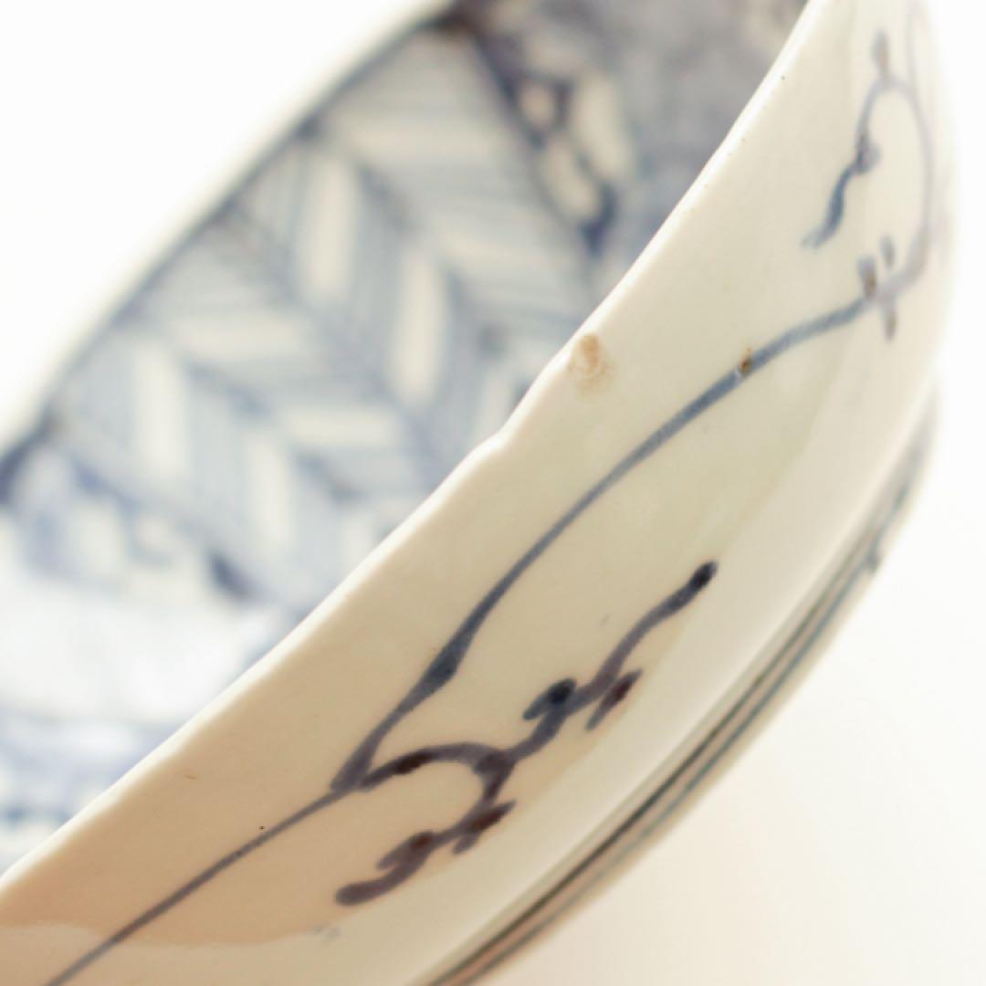 伊万里 古伊万里 江戸 中期 深皿 なます 皿 矢羽根 牡丹