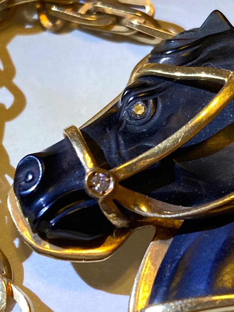 希少］K18 金18 ダイヤ ブローチ 馬