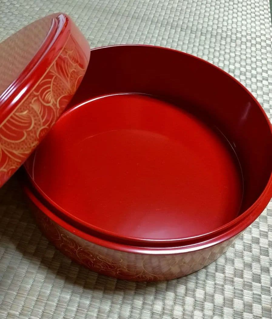 輪島塗 茶櫃 沈金 朱