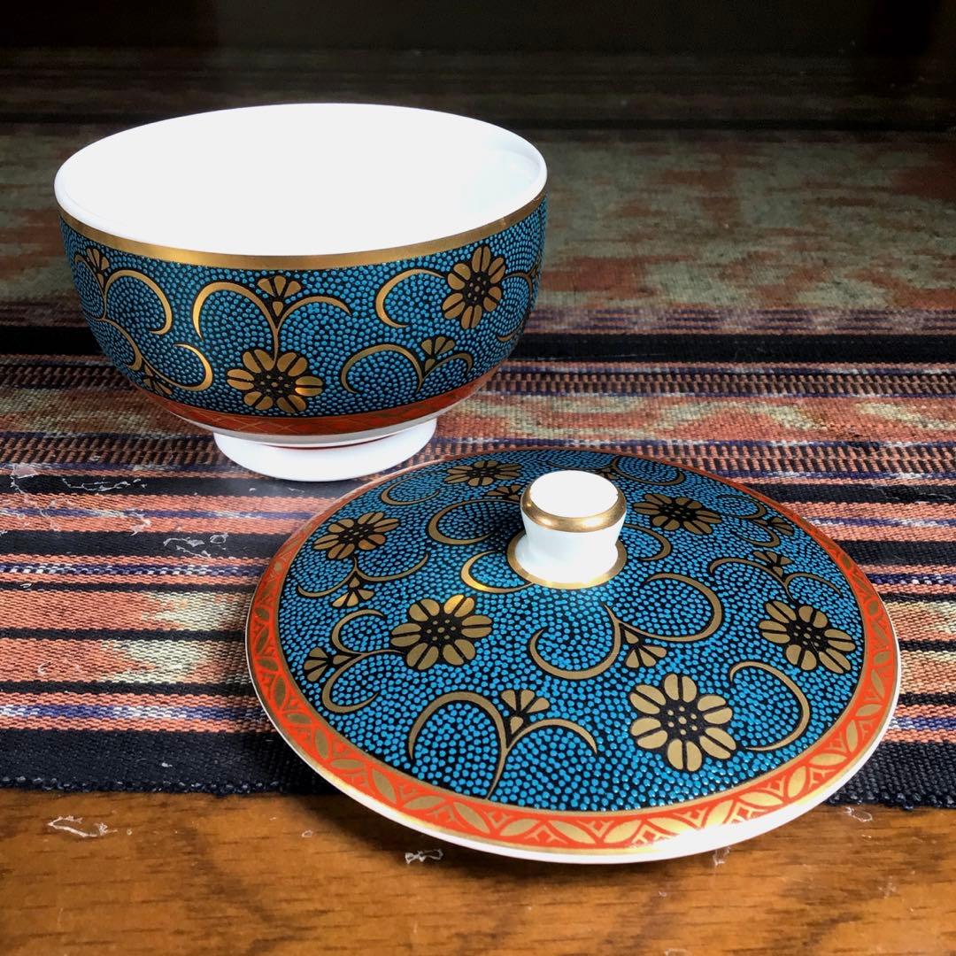 九谷焼 清峰 青粒 蓋付お茶茶碗 5客 - メルカリ