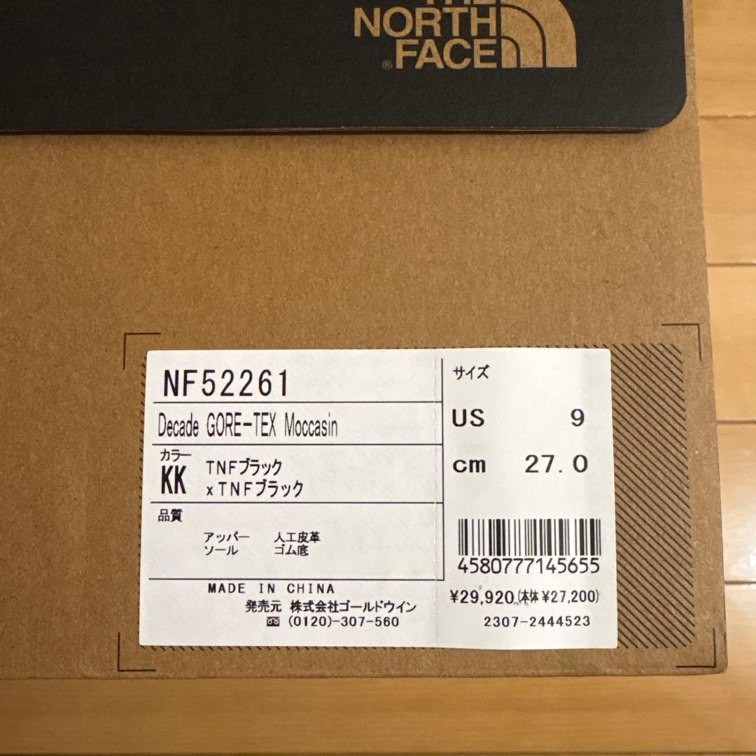 新品　ザ・ノースフェイス　ディケード　ゴアテックス　モカシン　シューズ　27cm