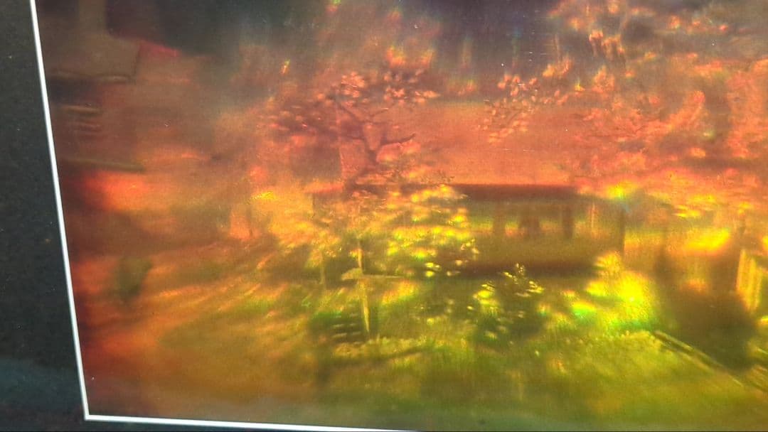 【3Dアート】ガラス製　額入り　古民家　風景