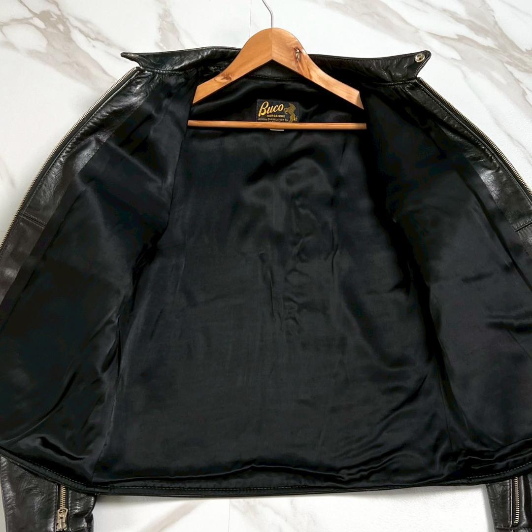 Buco ブコ リアルマッコイズ J−100 茶芯 ホースハイド ライダース 黒