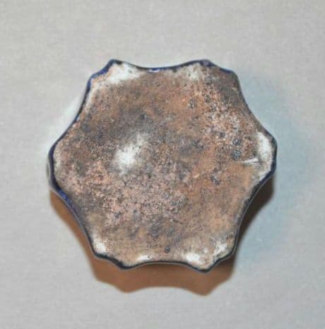 李朝瑠璃釉亀甲形水滴』 藍釉 古陶磁器 李氏朝鮮 硯滴 水