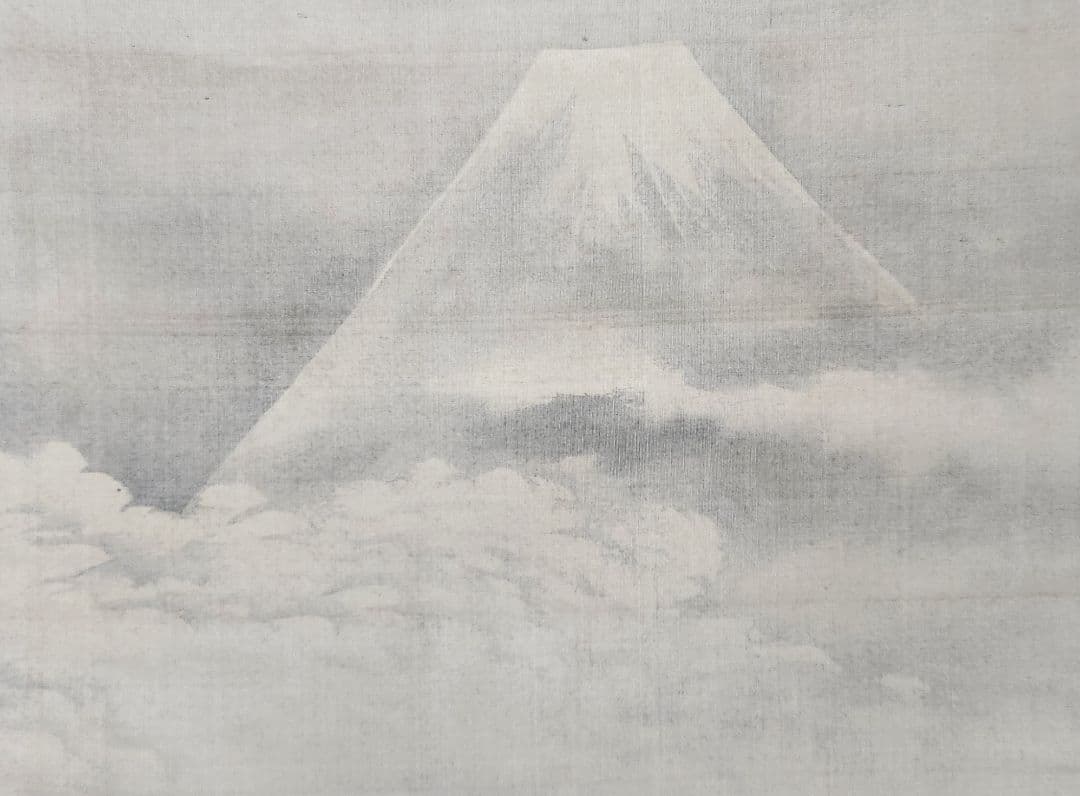 【富士山図】清原(狩野)雪信 1000 女流画家 江戸狩野 掛け軸　肉筆