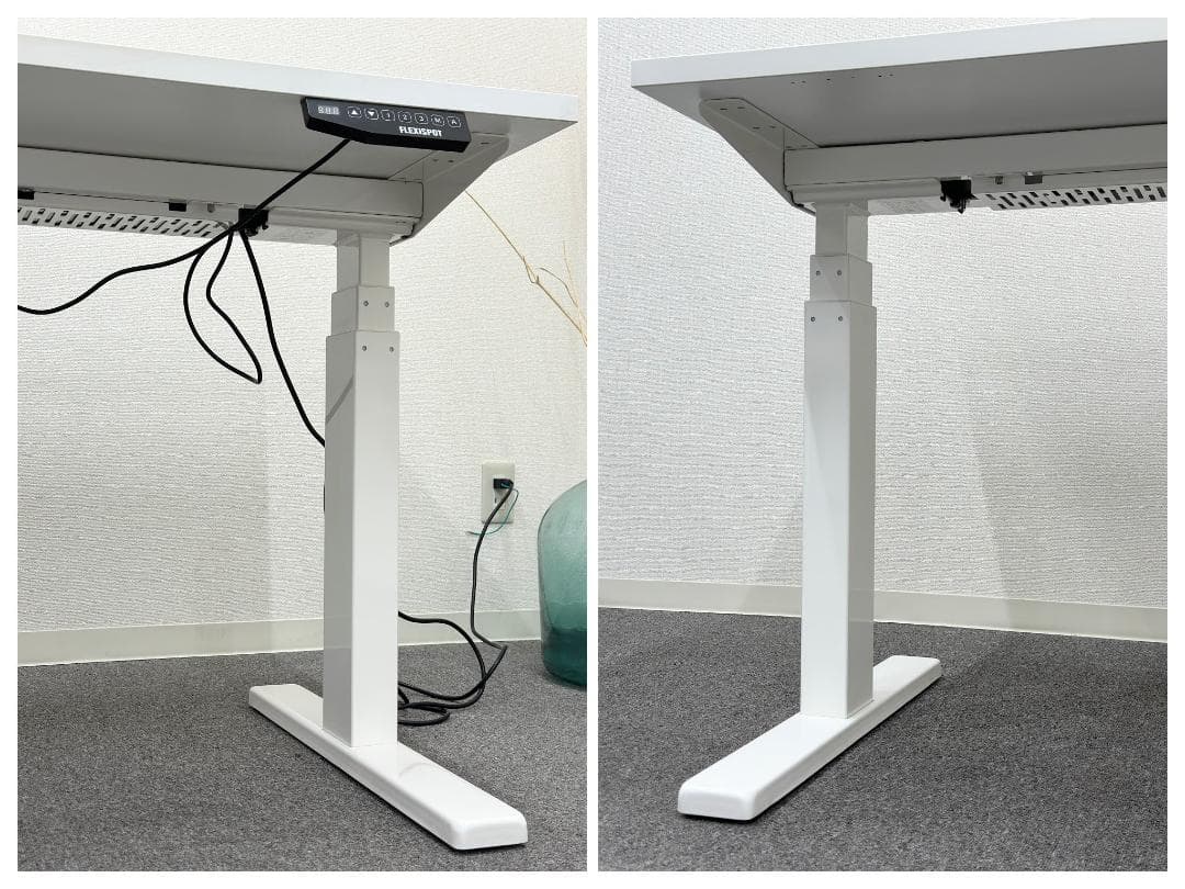 FLEXISPOT■電動式昇降デスク　幅140cm　高さ調節　パソコン　ホワイト
