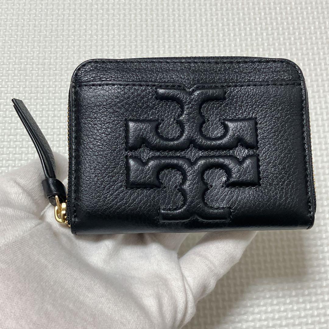 未使用TORY BURCHトリーバーチレザーラウンドジップミニウォレット 黒