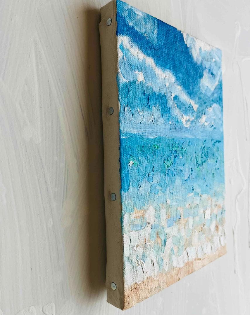 16×23㎝「晴れた日の海　6」油彩・原画・サムホール