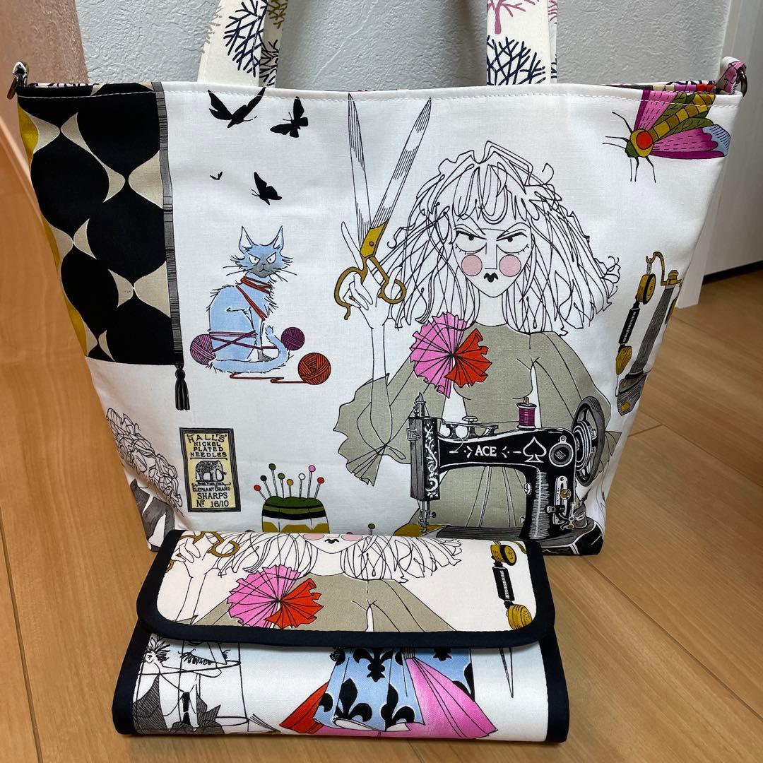 はなはなはち　長財布　やりくり財布　ハンドメイド　トートバッグ