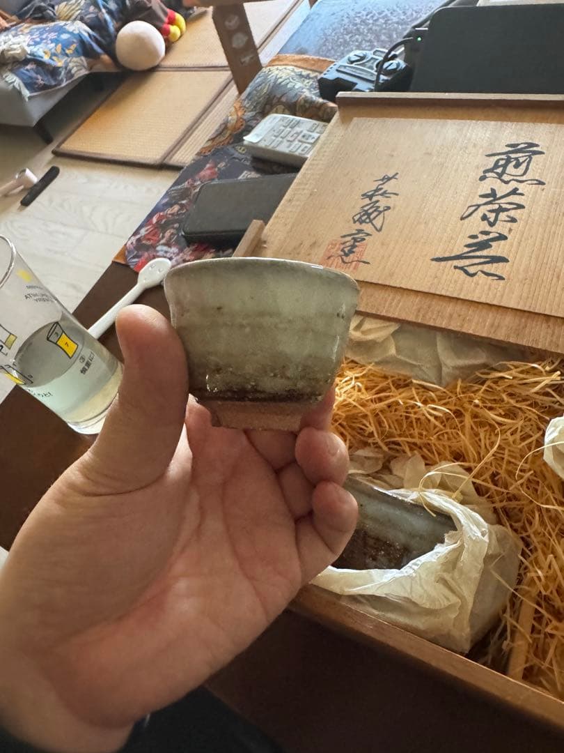 【未使用・説明書付き】萩焼 酒盃等5客セット萩陶苑作品・希少品・コレクター向け