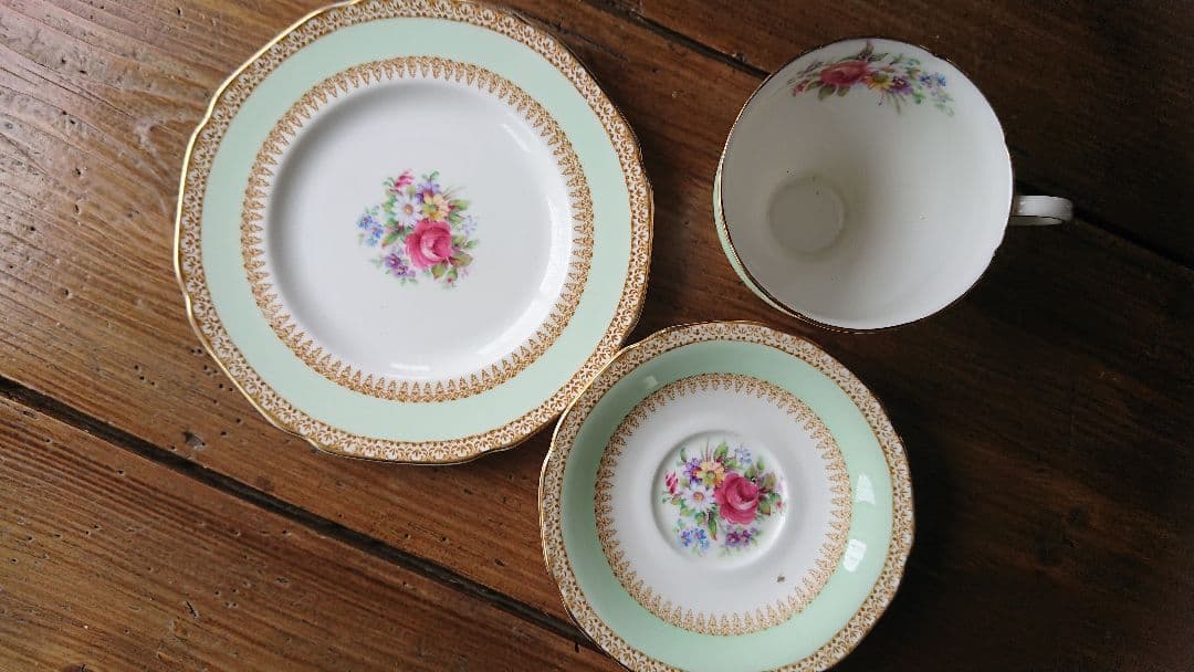 728『織部 二菊紋 皿』/骨董品 古美術 古玩 アンティーク