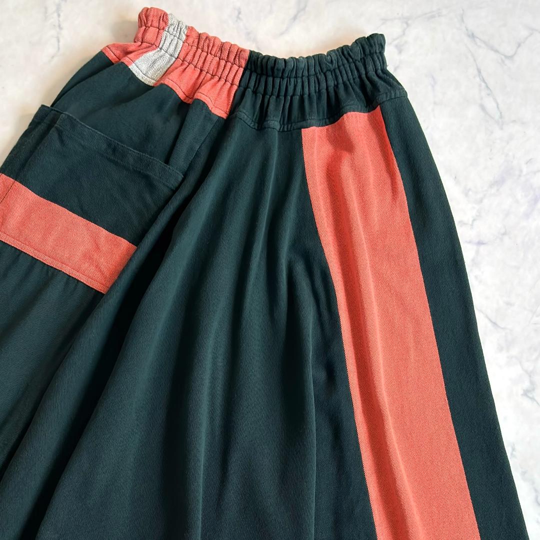 タマキニイメ サルエルパンツ タルンパンツ 深緑 橙 Long rs4