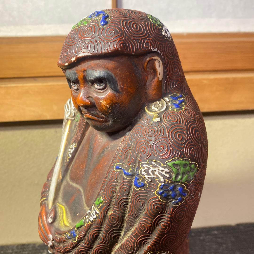 古九谷　色絵達磨図置物　30cm11cm12cm