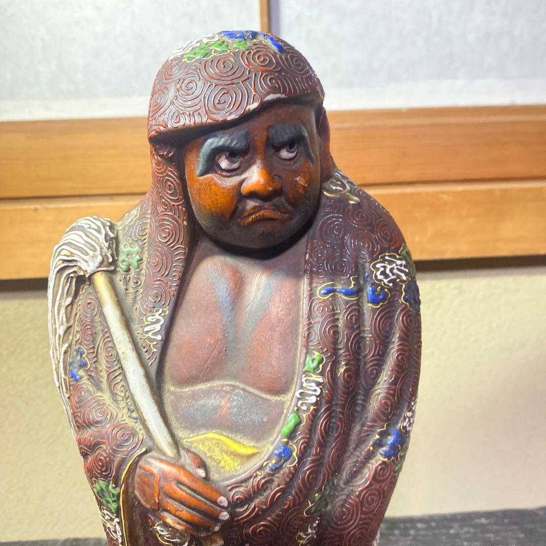 古九谷　色絵達磨図置物　30cm11cm12cm