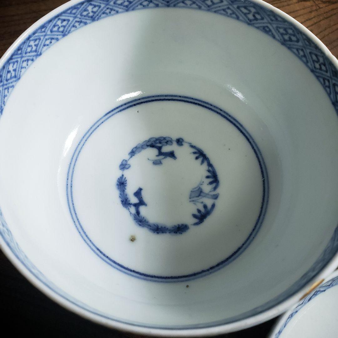 蓋物　蛸唐草　大　富貴長春　染付　松竹梅　古伊万里　訳あり