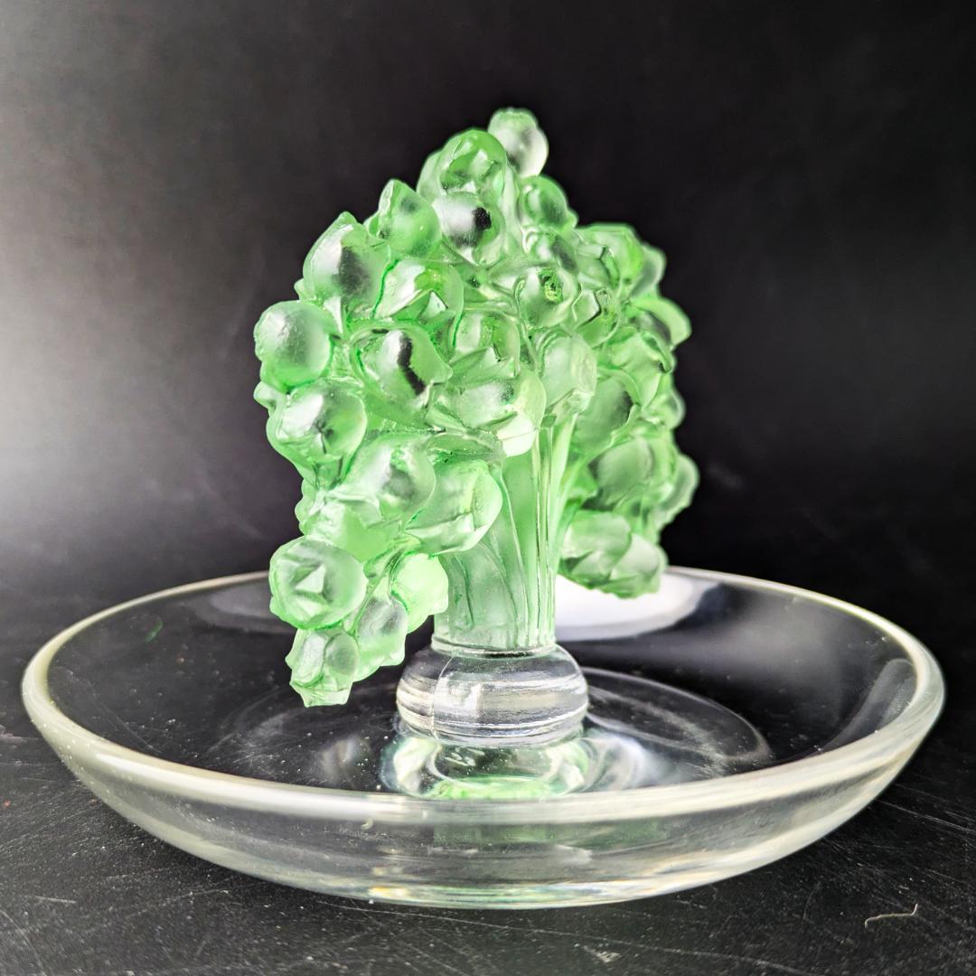 いちりんりんさん専用ルネ・ラリック幸運の鈴蘭ミュゲ緑彩パティナ