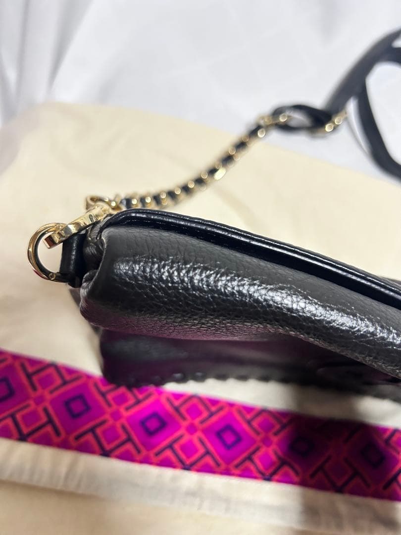 【美品】Tory Burch 黒 レザー ショルダーバッグ 2way
