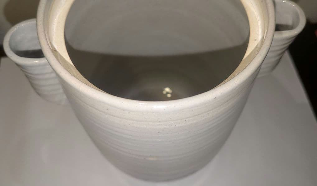 陽炎園』月に雁絵 耳付き水指 細水指 膳所焼 茶道具