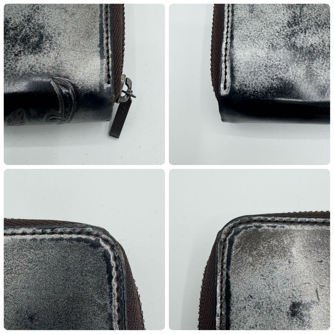 ジャンポールゴルチエ　二つ折り財布　アンティークメタリック加工　薔薇　男女兼用