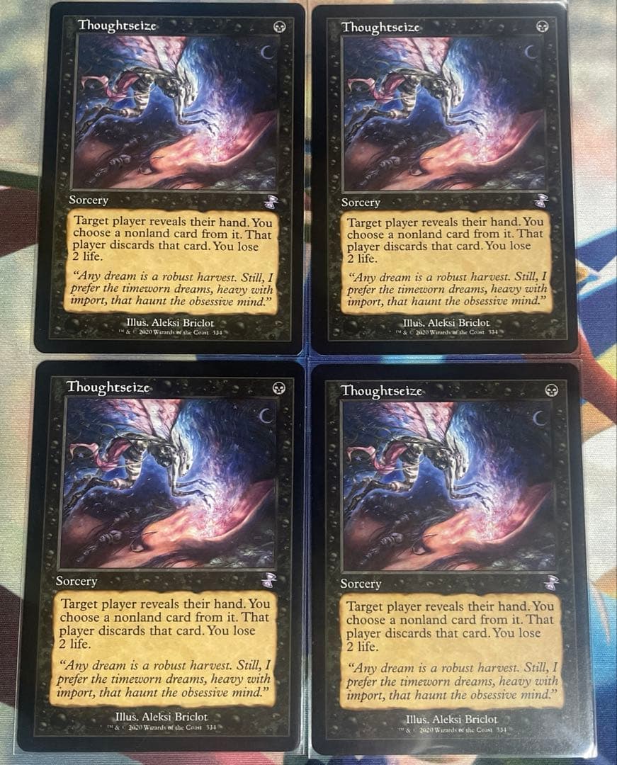 思考囲い　旧枠英語4枚 MTG 思考囲い 旧枠 4枚セット MTG 思考囲い / Thoughtseize 旧枠 foil 日本