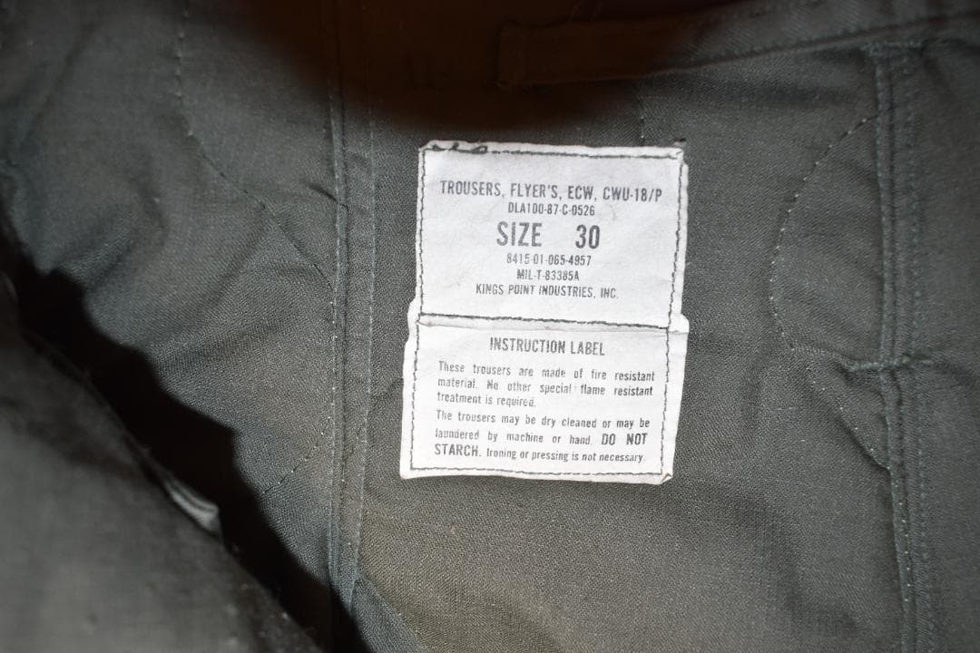 【実物】米空軍 難燃アラミド 防寒パンツ  CWU-18/P サイズ30
