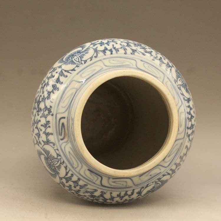 清光緒青花双喜纏枝蓮将軍壺 景徳鎮 陶磁器 装飾品 現代工芸品 美術品 置物