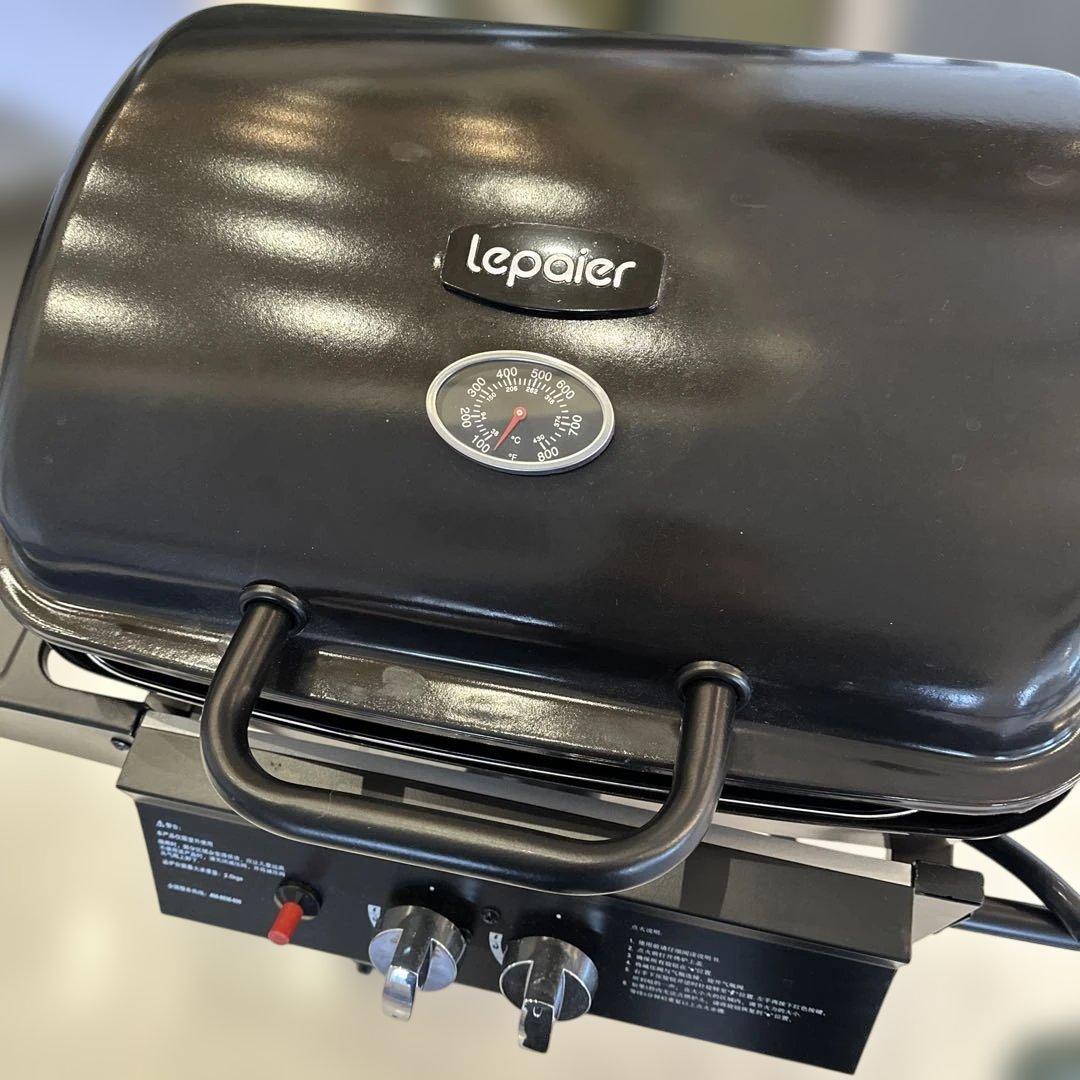lepaier ガスグリル 2バーナー 温度計付き