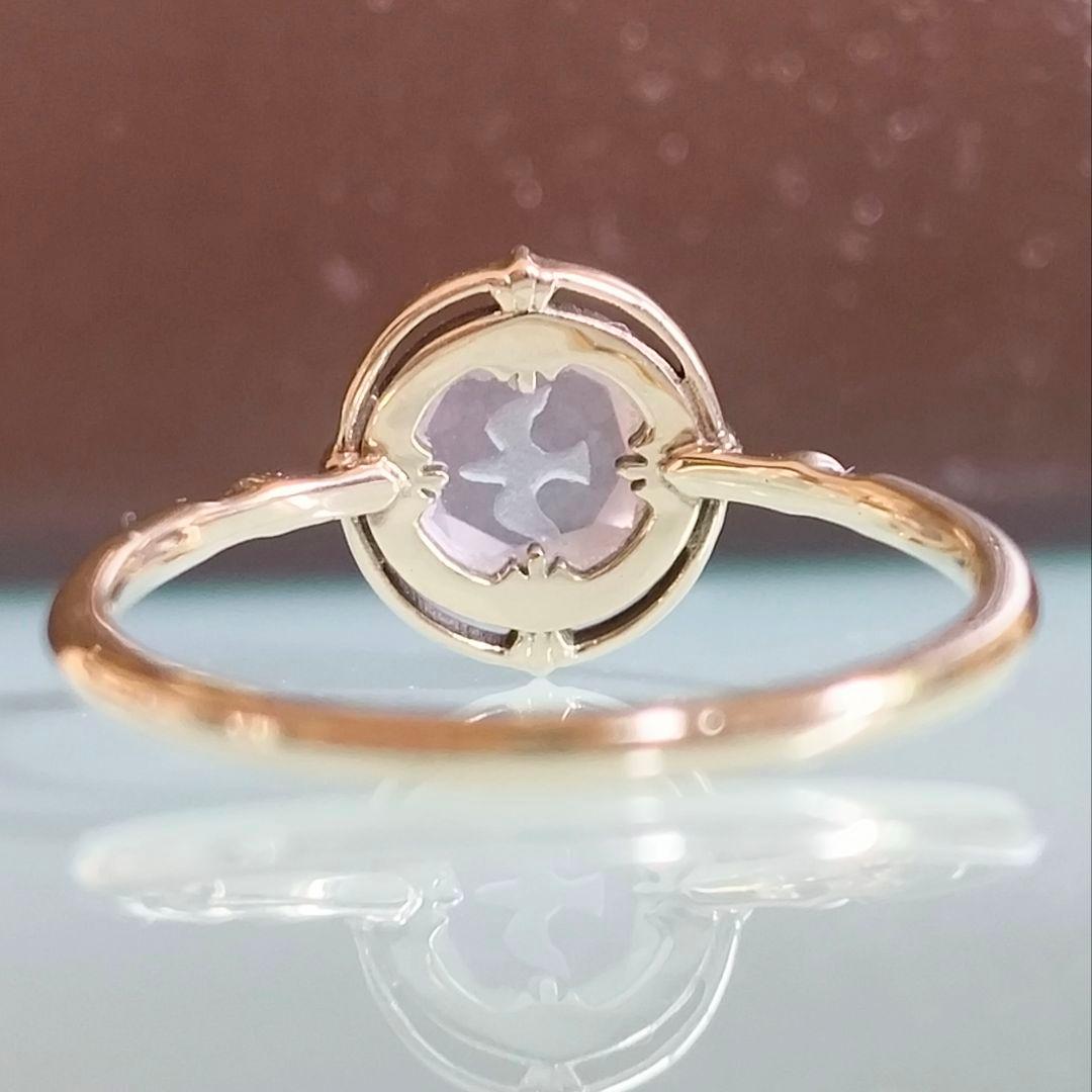 ①　リング　agete　K10 ゴールド　限定　鳥　ローズクォーツ　 13号