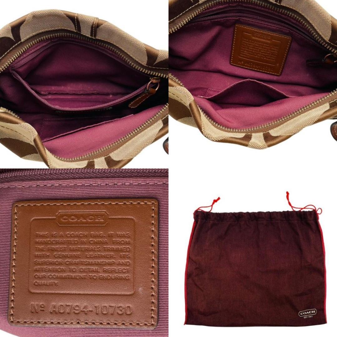 美品 コーチ ショルダーバッグ ワンショルダー キャンバス ブラウン 10730