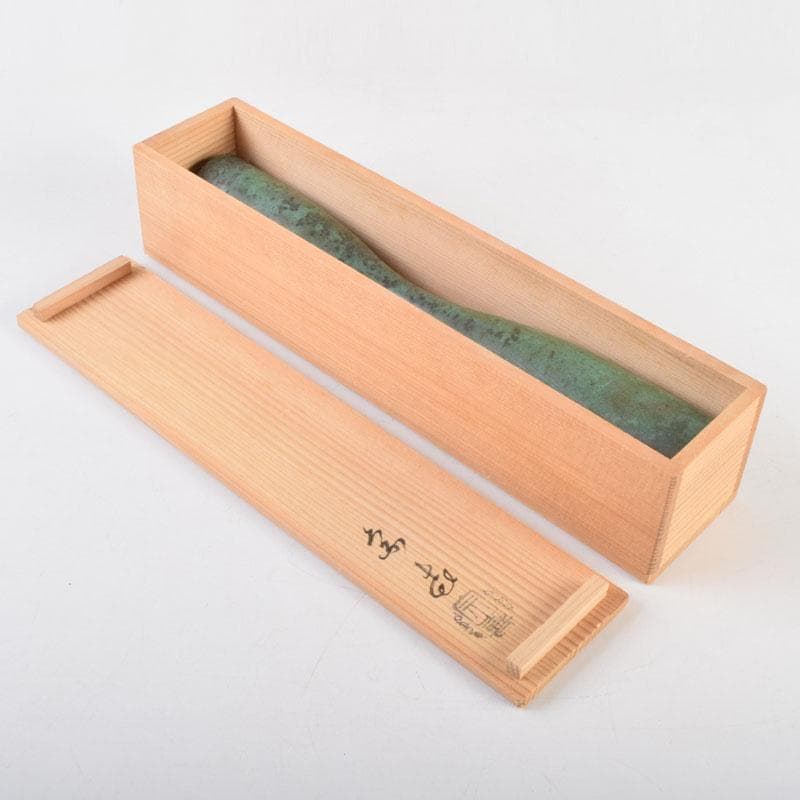 はな　茶道具　唐銅風炉師　藤井宗喜作　青銅　杵形花入　共箱　C　9203